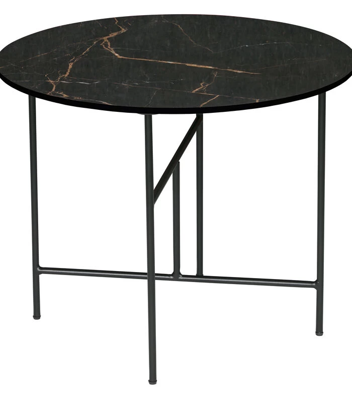 Exclusive Vida Bijzettafel - Porselein/Metaal - Zwart - 48x60x60 3 Exclusive Vida Bijzettafel - Porselein/Metaal - Zwart - 48x60x60