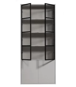 VTwonen 4-Deurs Vitrinekast Basic - Grenen - Mist - 230x101x40 9 VTwonen 4-Deurs Vitrinekast Basic - Grenen - Mist - 230x101x40 -Meubilair Verkoop 03c3ff48c8b84478a8b4afaa6fbf6006