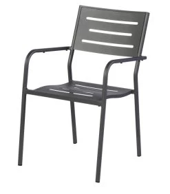 Tuinstoel Met Armleuning - Aluminium - Grijs - 85x56x53
