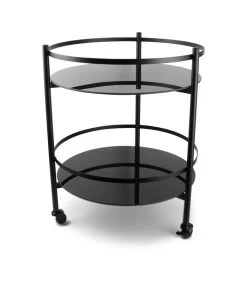 Serveerwagen 48xH61,5cm 2 Lagen Zwart Bar