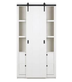 VTwonen Slide Kast Barn - Bezaagd Grenen - Wit - 230x122x37 -Meubilair Verkoop 066b1f5bb23746cdbd5cbd93265b8bde