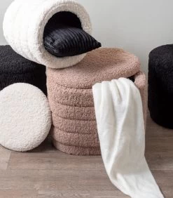 Leitmotiv Poef Cuddly - Bruin - 50x35x40 Cm -Meubilair Verkoop 07cb11987fa84097826042d216e1abe7