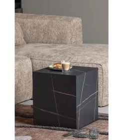 Exclusive Benji Bijzettafel - Marmerlook - Zwart - 45x40x40 -Meubilair Verkoop 0b09ee719f8f40a182ddc8cf60cd67f1