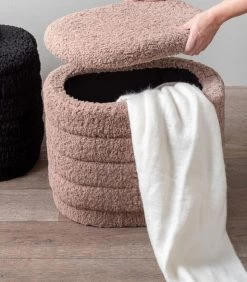 Leitmotiv Poef Cuddly - Bruin - 50x35x40 Cm -Meubilair Verkoop 105f2adc14b04978984e045aa632de4c