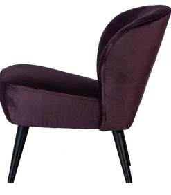 WOOOD Fauteuil Sara - Polyester - Aubergine - 71x59x70 -Meubilair Verkoop 128a236d1daf4c75a989145fed0818b7