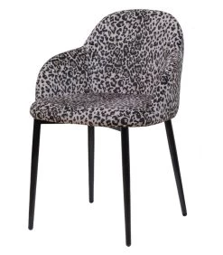 WOOOD Noortje Eetkamerstoel - Polyester - Panterprint - Set Van 2 -Meubilair Verkoop 1399a38971344ea9aab645c1044cbd5b