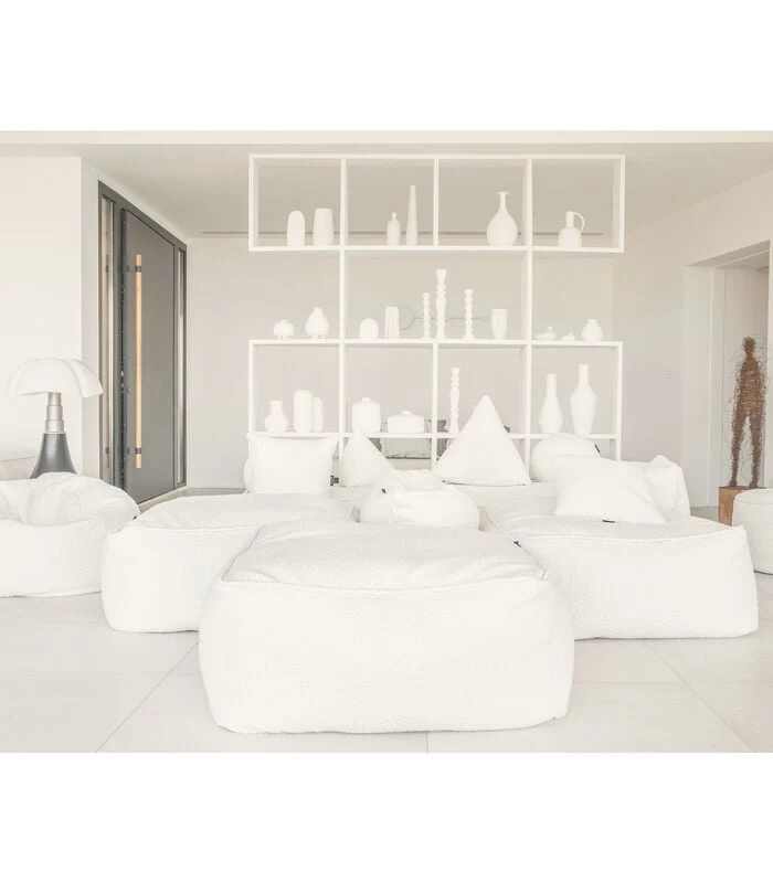 4 Modulaire Poef Bank Van Geluste Wol 4 4 Modulaire Poef Bank Van Geluste Wol - Afbeelding 2