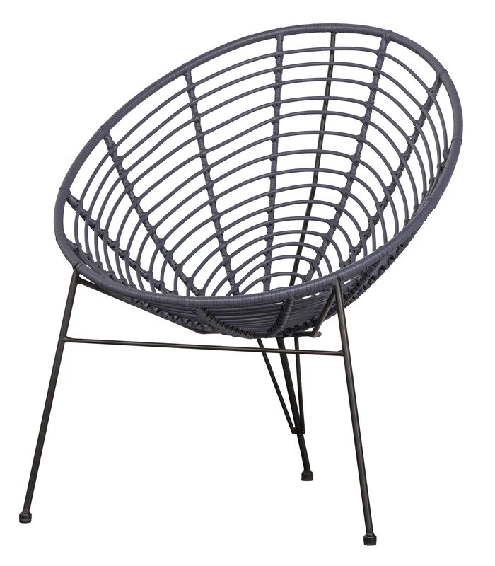 WOOOD Loungestoel Buiten Jane - PE/Metaal - Inkt - 88x72x81 3 WOOOD Loungestoel Buiten Jane - PE/Metaal - Inkt - 88x72x81