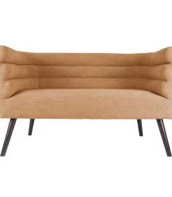 Leitmotiv Bank Explicit - Suede Look Okergeel - 128x71x74cm