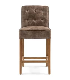 Riviera Maison Barkruk Met Rugleuning - Cape Breton Counter Stool - Bruin