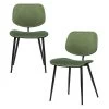 WOOOD Jackie Eetkamerstoel - Fluweel - Groen - Set Van 2