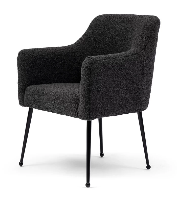 Eetstoel The Smith DAC Boucle Beluga - Polyester, Acrylic, Iron - (LxBxH) 66.0x67.0x86.0 Cm 4 Eetstoel The Smith DAC Boucle Beluga - Polyester, Acrylic, Iron - (LxBxH) 66.0x67.0x86.0 Cm - Afbeelding 2