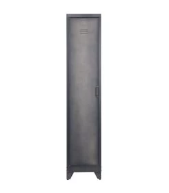 WOOOD Cas Lockerkast 1dr - Metaal - Zwart - 180x38x45,5