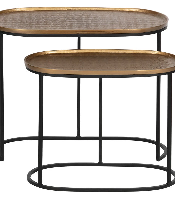 BePureHome Embrace Bijzettafel - Metaal - Antique Brass - Set Van 2 3 BePureHome Embrace Bijzettafel - Metaal - Antique Brass - Set Van 2