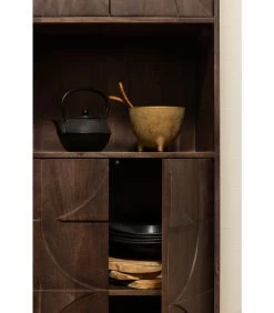 BePureHome Draw 4-Deurs Opbergkast - Mangohout - Walnoot - 200x60x40 -Meubilair Verkoop 2c31088b124744d880cd32b2d35c617c