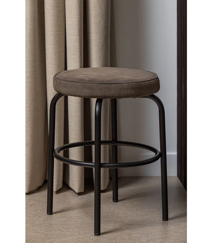 Exclusive Tris Kruk - Leer - Zwart/ Bruin - 45x38x38 4 Exclusive Tris Kruk - Leer - Zwart/ Bruin - 45x38x38 - Afbeelding 2