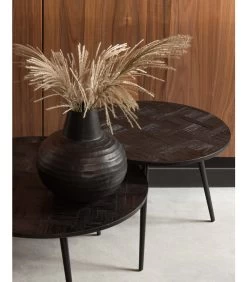 WOOOD Leo Bijzettafel - Teak/Ijzer - Zwart - 45x58x58 -Meubilair Verkoop 344e189f99f145b1ba8d60c616b5ff39