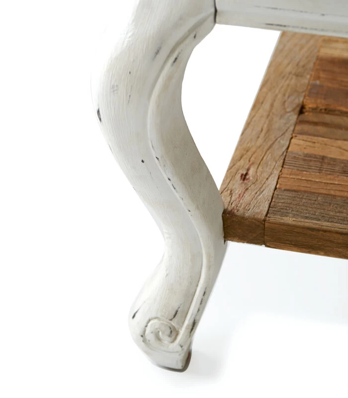Bijzettafel Hout - Driftwood Table - 70x70 Cm - Wit 4 Bijzettafel Hout - Driftwood Table - 70x70 Cm - Wit - Afbeelding 2