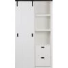VTwonen Slide Kast Barn - Bezaagd Grenen - Wit - 230x122x37 -Meubilair Verkoop 3641b45d8a6a46a98799c300c290dd2d