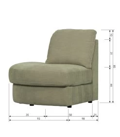 VTwonen Family 1-Zits Element Ronde Hoek Links - Groen - 85x93x98 -Meubilair Verkoop 39458456947843aa8ef5ea77637fc364