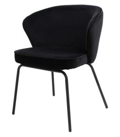 BePureHome Admit Eetkamerstoel - Fluweel - Zwart - Set Van 2 -Meubilair Verkoop 3abd71f9903647d99e57b14be2e4fba5