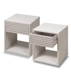 2 X Nachtkastje EMMA In Berkenhout