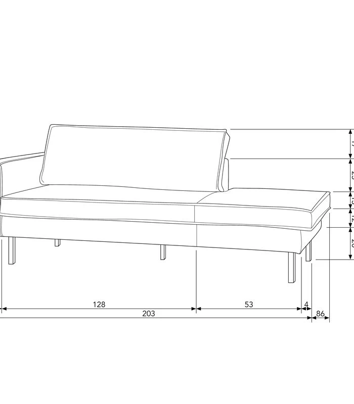 BePureHome Rodeo Daybed Links - Velvet - Honing Geel - 85x203x86 4 BePureHome Rodeo Daybed Links - Velvet - Honing Geel - 85x203x86 - Afbeelding 3
