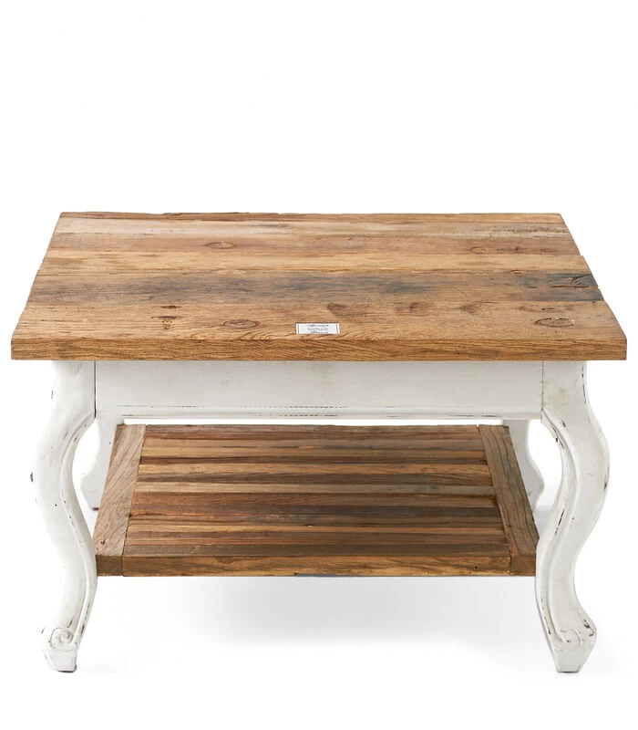 Bijzettafel Hout - Driftwood Table - 70x70 Cm - Wit 3 Bijzettafel Hout - Driftwood Table - 70x70 Cm - Wit