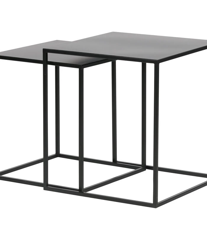 WOOOD Ziva Bijzettafels - Metaal - Zwart - Set Van 2 4 WOOOD Ziva Bijzettafels - Metaal - Zwart - Set Van 2 - Afbeelding 2