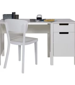 WOOOD Jade Bureau - Grenen - Wit - 75x135x58 -Meubilair Verkoop 472641075c4b4c5e8c3df91833758455