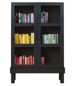 Bonk Vitrinekast - Grenen - Zwart - 160x103x37 -Meubilair Verkoop 4abd8f482c6f42b082e6c90ff78c2f3f