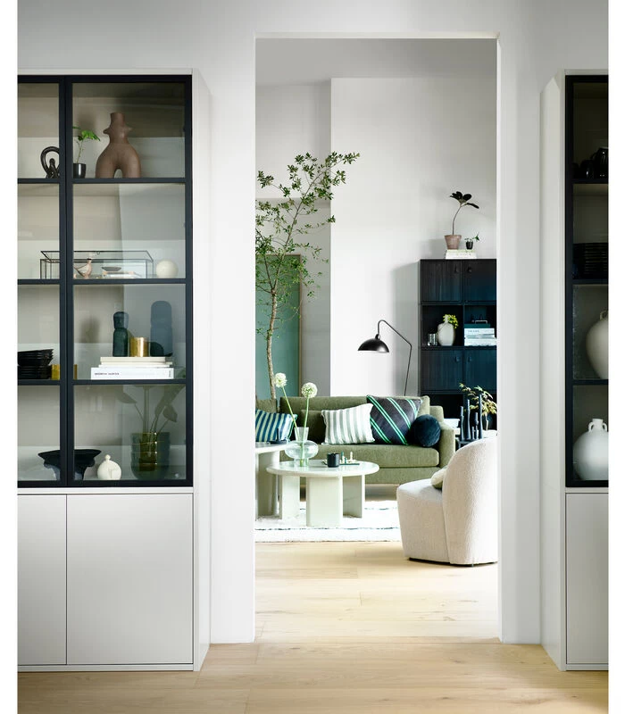 VTwonen 4-Deurs Vitrinekast Basic - Grenen - Mist - 230x101x40 4 VTwonen 4-Deurs Vitrinekast Basic - Grenen - Mist - 230x101x40 - Afbeelding 2