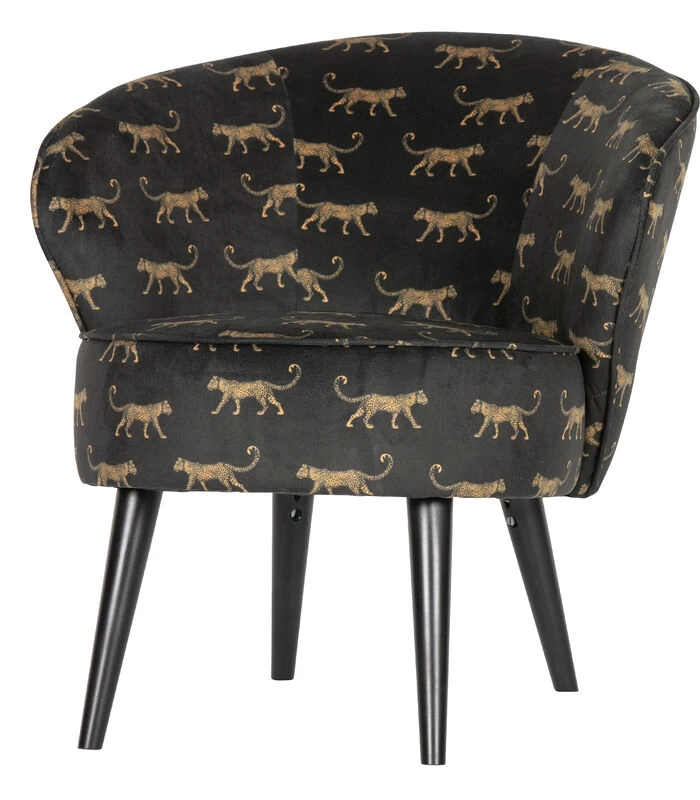 WOOOD Bo Fauteuil - Velvet - Panter Print - 71x69x76 5 WOOOD Bo Fauteuil - Velvet - Panter Print - 71x69x76 - Afbeelding 3