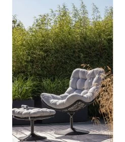 WOOOD Vive Draaifauteuil - Rattan - Naturel/Zwart - 100x82x105 -Meubilair Verkoop 55b9c423deab48cb9c68d1ee0f7eab72