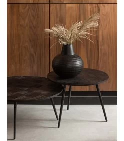 WOOOD Leo Bijzettafel - Teak/Ijzer - Zwart - 45x58x58 -Meubilair Verkoop 5617c425166c4db88c10229b817fb094