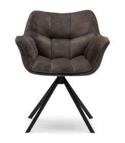 Eetkamerstoel Met Armleuning - Carnaby Dining Armchair - Velvet - Antraciet Grijs