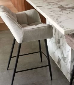 Riviera Maison Barkruk Met Rugleuning - Carnaby Counter Chair Mouliné - Linnen - Naturel 5 Riviera Maison Barkruk Met Rugleuning - Carnaby Counter Chair Mouliné - Linnen - Naturel -Meubilair Verkoop 580cd5e3ac5f4b7e843a8c2743259db0