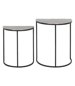 Bijzettafel Peto - Antiek Lood/Zwart - Set