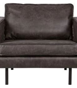 BePureHome Rodeo Fauteuil - Recycle Leer - Zwart - 85x105x86