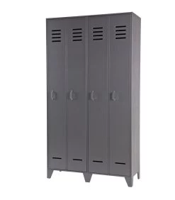 WOOOD Stijn Lockerkast 2-Deurs - Grenen - Staal Grijs - 103x187x40 -Meubilair Verkoop 5d86c798a74f439f85d5b097a640fb58