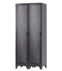 WOOOD Cas Lockerkast 1-Deurs - Metaal - Zwart - Set Van 2 -Meubilair Verkoop 5e57e47f6c9549deaea4f8bd6275d62b