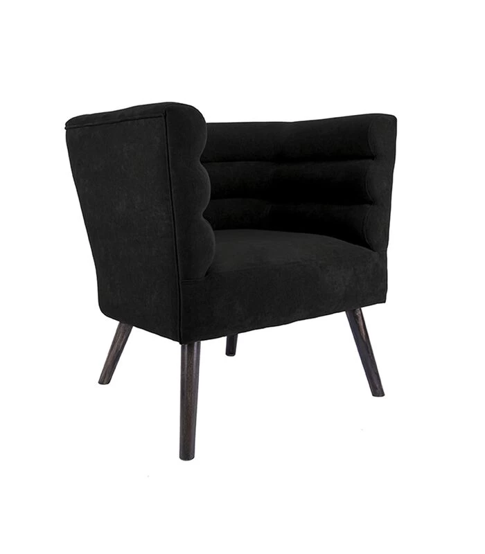 Leitmotiv Stoel Explicit - Suede Look Zwart - 74x71x74cm 3 Leitmotiv Stoel Explicit - Suede Look Zwart - 74x71x74cm