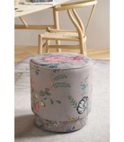 Pip Studio Poef Fleur Grandeur Medium - Khaki - 45x40x40 -Meubilair Verkoop 602291fbe7c247c1bca737c402cf794f