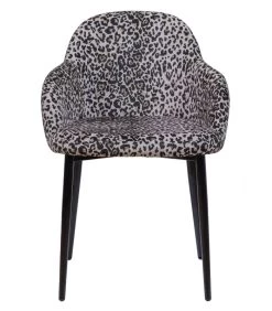 WOOOD Noortje Eetkamerstoel - Polyester - Panterprint - Set Van 2 -Meubilair Verkoop 657e9490395e408398e809cdb6be458f