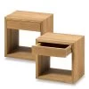 2 X Zwevend Nachtkastje HUGO Met Lade In Eikenhout