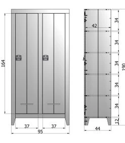 WOOOD Kluiskast - Grenen Geborsteld - Staal Grijs - 190x95x44 -Meubilair Verkoop 687ac4b24a3f418fb2956d6df233d0d1