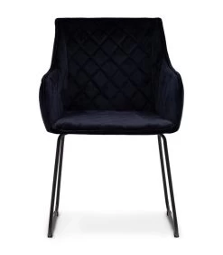Eetkamerstoel Met Armleuning - Isco Drive Dining Armchair - Velvet - Blauw
