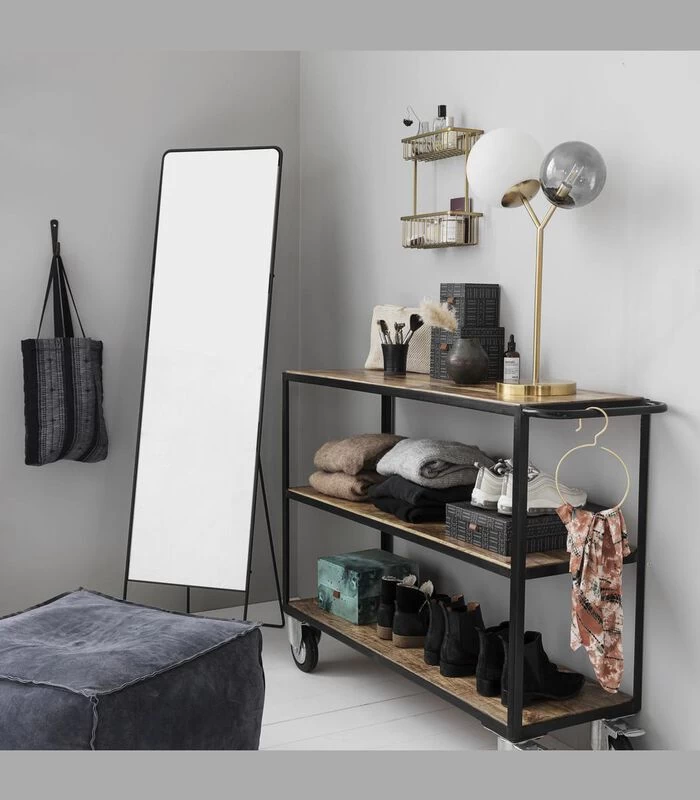 House Doctor Trolley Met 4 Wielen - Zwart / Hout 4 House Doctor Trolley Met 4 Wielen - Zwart / Hout - Afbeelding 2