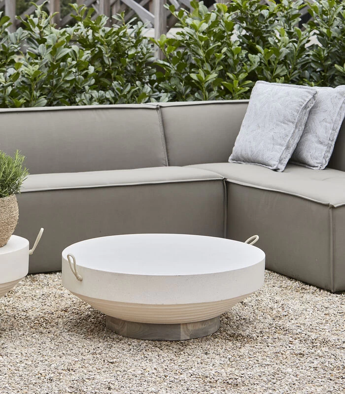 Bijzettafel Buiten - Jimbaran Coffee Table Dia 80 - Beige/wit Zand 4 Bijzettafel Buiten - Jimbaran Coffee Table Dia 80 - Beige/wit Zand - Afbeelding 2