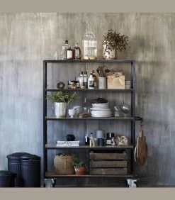 House Doctor Rek Met 4 Wielen, Zwart / Hout -Meubilair Verkoop 6bbb33cb365a4dd787a2f881665b1874